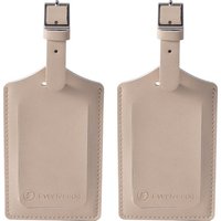 EverNeeds Gepäckanhänger - Gepäckanhänger für Koffer - Gepäckanhänger - PU Leder - Creme - 2 Stück – Bild 2