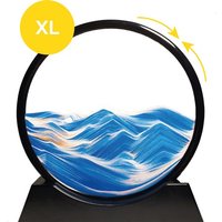 Sandkunst XL - Blau - Durchmesser von 30cm - 360° - Sandkunst - Im Glas - Sanduhr - Dekoration - Bewegte Sandkunst – Bild 2