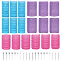 Lockenwickler-Set 18 Rollen - Inkl. 20 Haarspangen - Groß - Ohne Hitze - 3 Größen - blau/rosa – Bild 2