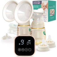 Qwali Comfort flow 2.0 Elektrische Milchpumpe - Doppelt - BPA frei - inkl. 2 Milchflaschen - Kabellose Milchpumpe - Freihandpumpe - Milchpumpe - Handpumpe Stillen – Bild 2