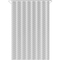 Loti Living Duschvorhang Anti-Schimmel - Graues Muster - Inklusive Ringe - Wasserdicht - Polyester - Duschvorhang 120x200 cm – Bild 2