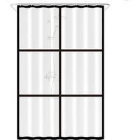 Loti Living Duschvorhang Anti-Schimmel - Matt Transparent Schwarz - Inklusive Ringe - Wasserdicht - PEVA - Duschvorhang 120x200 cm – Bild 2