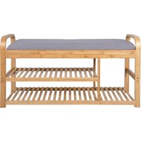 Bank - Arch Double Shelf - Bambus - Stoff grau – Bild 2