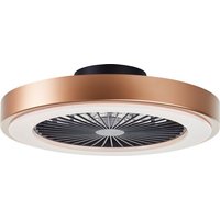Brilliant Slimline - Deckenventilator - Mit Beleuchtung - LED 40W - 3000K-6500K - Dimmbar - Schwarz mit goldener Blende - Sehr leise – Bild 2
