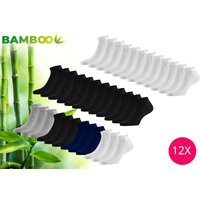 Bambus-Socken - 12 Paar - Weiß/Schwarz – Bild 2