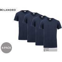 Milanoro 4er-Pack - T-Shirt Extra langer V-Ausschnitt 100 Prozent Baumwolle – Bild 2