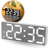 Nuvance - Digitaler Wecker - Digitaluhren - Wecker für Kinder & Erwachsene - Reisewecker - Schlafzimmer - Led-Wecker digital - Wecker - Weiß – Bild 2