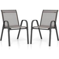 COAST Terrassenstühle aus atmungsaktivem Stoff - 2er-Set - 56 x 70 x 84 cm - Grau – Bild 2