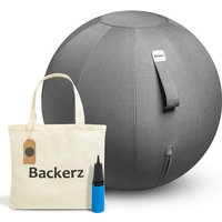 Backerz® - Sitzball Büro und Zuhause 65 CM - Luxus-Yoga-Ball - Sitzball mit Hülse - Ergonomischer Bürostuhl-Ball - Leinen Dunkelgrau – Bild 2