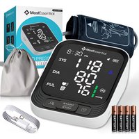 MostEssential Premium Oberarm-Blutdruckmessgerät - Herzfrequenzmesser - 398 Messwerte Speicher - USB-C-Kabel enthalten - 30S – Bild 2