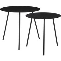 Mica Decorations Pontus Beistelltisch - 2er-Set - H45 x Ø55 cm - Metall - Schwarz – Bild 2