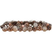 House of Seasons Weihnachtsgesteck mit Teelichthaltern - L54 x B17 x H10 cm - Pfirsich – Bild 2