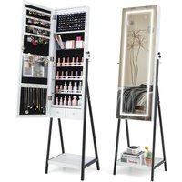 Coast Schmuckschrank mit Spiegel - LED - Weiß/Schwarz - 3 AA Batterien - 41x35x160 cm – Bild 2