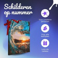 Rubye® Malen nach Zahlen Erwachsene - Schöne Welle - Inklusive Pinsel - Leinwand Malen nach Zahlen - Farben nach Zahlen - 40x50cm – Bild 2