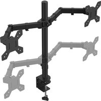 neigbar und schwenkbar - Doppelmonitorhalterung - Stahl - Schwarz