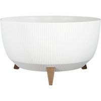 Mica Decorations Doppio Blumentopf auf Beinen - H22 x Ø47 cm - Recycelter Kunststoff - FSC Mix - Weiß – Bild 2