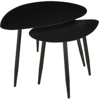 Mica Decorations Beistelltisch - 2er-Set - L80 x B60 x H47 cm - Metall - Schwarz – Bild 2