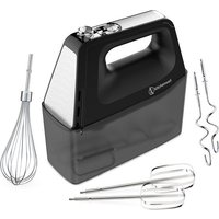 Kitchenwell - Handrührgerät - 10 Geschwindigkeitsstufen mit Turbofunktion - Knethaken und Rührbesen - Aufbewahrungshalter - schwarz – Bild 2