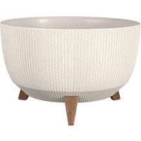 Mica Decorations Doppio Blumentopf auf Beinen - H21 x Ø40 cm - Polypropylen - FSC Mix - Off White – Bild 2