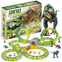 Vertrex 260-teilige Dinosaurier-Rennstrecke XXL - Dino-Spielzeug - mit 2x selbstfahrendem Safari-Auto – Bild 2
