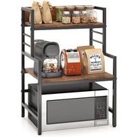 3 Etagen Kücheninsel Servierwagen mit Glashalter und Weinflaschenregal – Bild 2