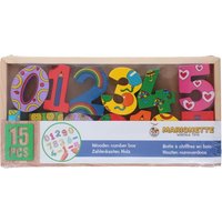 Marionette - Zahlen aus Holz - Zählen mit Holz - 15 Stück - 1 Set – Bild 2