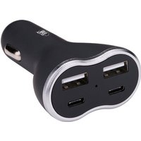 All Ride Car Charger USB - 2x USB-A und 2x USB-C Anschluss - Power Delivery/ Schnellladung 18W - Anschluss an Zigarettenanzünder Auto - Kunststoff - Schwarz – Bild 2