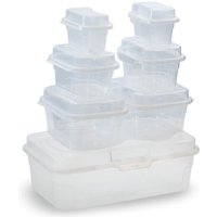 alpina Vorratsdosen-Set - mit Deckel und Clip-Verschluss - 7-teilig - 420 bis 4600 ML - Transparent – Bild 2