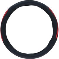 Dunlop Lenkradbezug Auto 38CM - Geeignet für Lenkräder 37-39CM - Komfortabler Griff - Anti-Rutsch - Autodekoration - Kunstleder - Schwarz/Rot – Bild 2