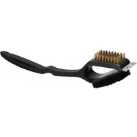 BBQ Collection Barbecue Reinigungsbürste - 3 in 1 - Stahlbürste - Scheuerschwamm - Schaber - 38 cm - Schwarz – Bild 2