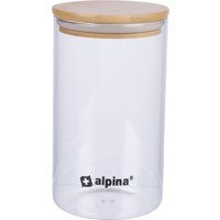 alpina Stockpot 900ML - Glasgefäß mit Deckel - Vorratsgefäß aus Borosilikatglas/Bambus – Bild 2