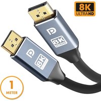 Drivv. Displayport-Kabel - 8K 60Hz - 4K 144 Hz - 32.4GBps - Displayport 1.4 - DP-Kabel - PVC - 1 Meter - Space Grau – Bild 2
