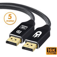 Drivv. Displayport-Kabel 2.1 - 16K 60Hz 8K 120Hz 4K 144Hz - 80Gbps - Displayport 2.1 - DP-Kabel - 5 Meter - Schwarz – Bild 2