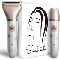 2-in-1 Ladyshave Gesicht - Achseln - Beine - Bikinizone - Sansbeauté® - Rasierer Frau - Elektrischer Epilierer - Gesichtshaarentfernung Damen - Trimmer Frau - Ladyshaves Bikini - USB Wiederaufladbar – Bild 2