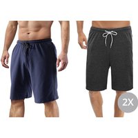 Milanoro - 2XL - Shorts - 2er-Pack - Herren - Marineblau/Anthrazit – Bild 2