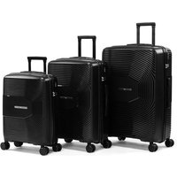 Milanoro Kofferset 3-teilig - Leichtes Polypropylen - Schwarz - 360° Räder & TSA-Schloss – Bild 2