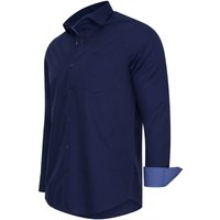 Cappuccino Italia - Herrenhemd Uni - navy - Größe 3XL – Bild 2