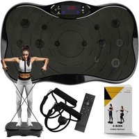 Widerstandsbänder und Fernbedienung - LED Anzeige - USB Anschluss - Anti-Rutsch Gummi - 5 Trainingsprogramme - 99 Geschwindigkeitsstufen - Powerplate - Vibrationsplatte Fitness - Schwa