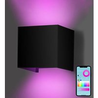 Gologi Smart Wall Lamp - Innen- und Außenbeleuchtung - Up Down Lighting - Dimmbar - Industrie - Smart Lamp - Außenleuchte - Wasserdicht - Energieeffizient und Rostfrei - RGB - Mit App - Schwarz – Bild 2