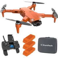 PuroTech - Ultra Smart Drohne - 4K Full HD Dual Kamera - 3 Akkus - 84 Minuten Flugzeit - Orange – Bild 2