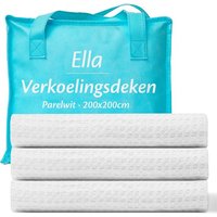 Ella® Kühldecke 200x200 cm - 100% Bio-Tencel - Selbstkühlende Decke - Kühlende Decke - Sommerbettdecke - Perlweiß – Bild 2