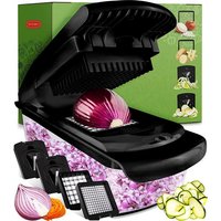 Stosh Mandoline - Gemüseschneider - Zwiebelschneider - Spiralschneider - 4 Stück - Schwarz - BPA frei – Bild 2