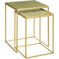 Mica Decorations Aaron Outdoor Beistelltisch - 2er Set - L38 x B38 x H48 cm - Metall - Grün – Bild 2