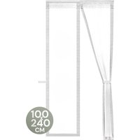 O'DADDY® Türvorhang Deluxe FIBER - Magnetischer Fliegenvorhang - Für Neubauten und Standardtüren - Einfache Installation - Türgitter Weiß - 100x240 cm – Bild 2