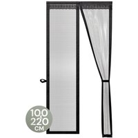 O'DADDY® Türvorhang Deluxe FIBER - Magnetischer Fliegenvorhang - Für Neubauten und Standardtüren - Einfache Installation - Türgitter Schwarz - 100x220 cm – Bild 2