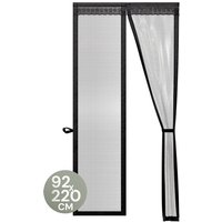 O'DADDY® Türvorhang Deluxe FIBER - Magnetischer Fliegenvorhang - Für neue und Standardtüren - Einfache Installation - Türgitter Schwarz - 92x220 cm – Bild 2