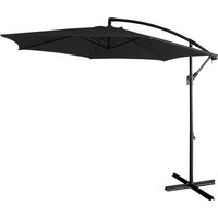O'DADDY® Schwebender Sonnenschirm - Garten-Sonnenschirm mit Kreuzfuß - Sonnenschirm - Ø300 - Verstellbarer Mechanismus - UV20 Schutz - Metall & Polyester - Schwarz – Bild 2