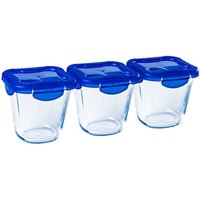 Cook & Go Quadratische Schüssel mit Deckel - 3er-Set - Blau - Pyrex – Bild 2