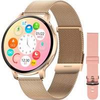 Nuvance Smartwatch Damen - inkl. Edelstahl & Silikonband - misst Sport & Schlaf & Körper - Pink Gold – Bild 2