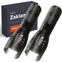 Taschenlampe LED wiederaufladbar - 2 Stück - inkl. Batterien - Für Kinder und Erwachsene - Wasserdicht - Mini-Militär-Taschenlampen - Proskill – Bild 2